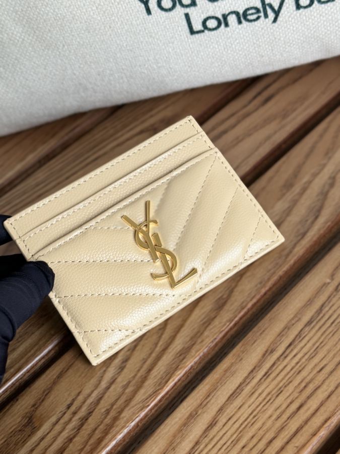 YSL bag YSL classic card holder made of ball-grained cowhide — AAA Quality Replica — photo 6