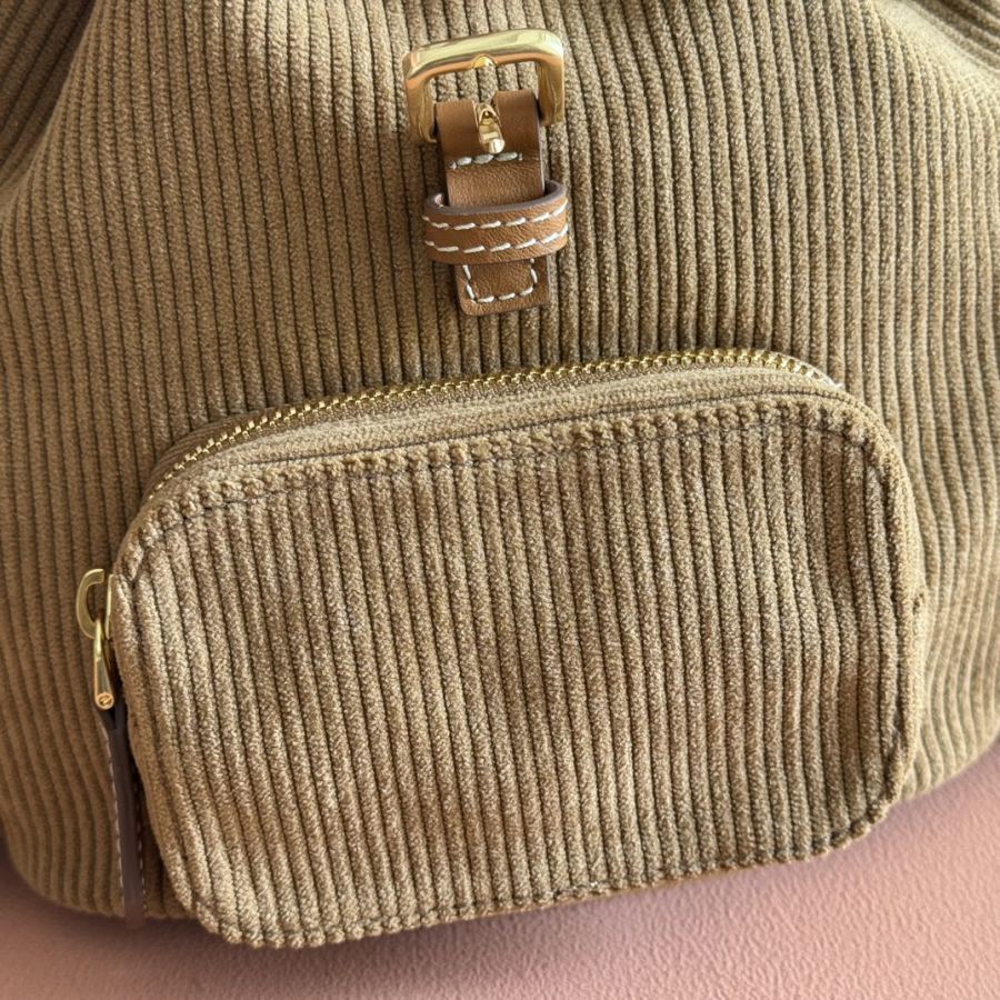 Miu bag MIU Home new college-style backpack, corduroy and imported calfskin, thick wear-resistant — Premium Replica — photo 7
