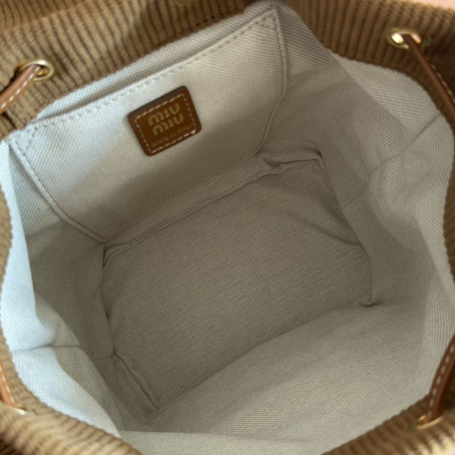 Miu bag MIU Home new college-style backpack, corduroy and imported calfskin, thick wear-resistant — Premium Replica — photo 9