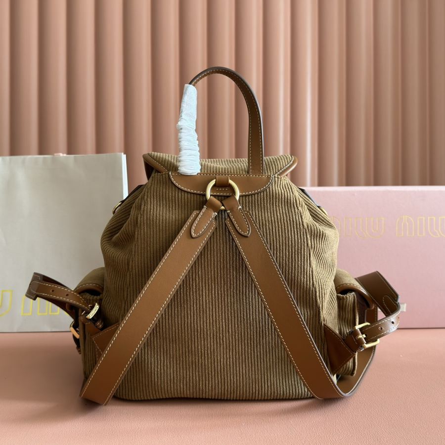 Miu bag A new college-style backpack, canvas and imported calfskin, thick wear-resistant linen — Premium Replica — photo 2