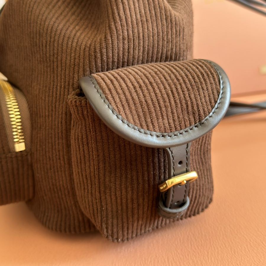 Miu bag MIU Home new college-style backpack, corduroy and imported calfskin, casual design, multiple — 1:1 Replica — photo 7