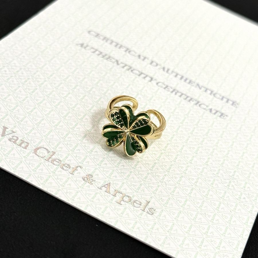 Van Cleef & Arpels Jewelry four-leaf clover ring, classic, same style as official website, multi-layered — Premium Replica — photo 4