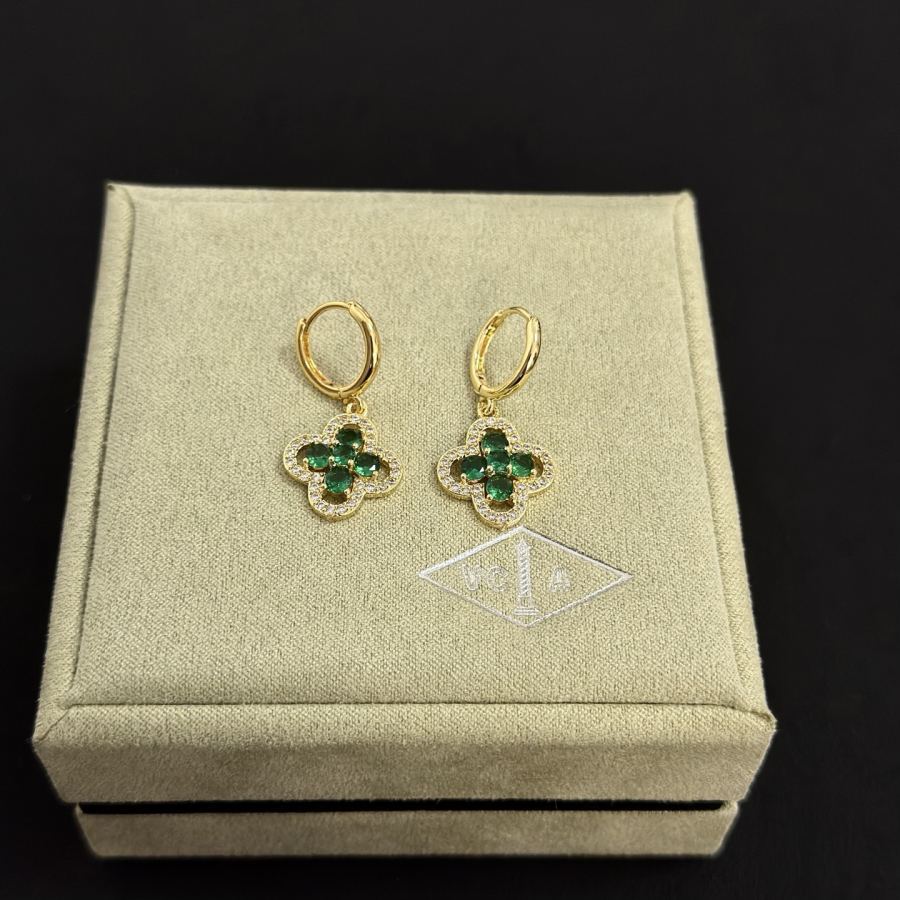 Van Cleef & Arpels Jewelry four-leaf clover earrings, classic, same style as official website, multi-layered — Premium Replica