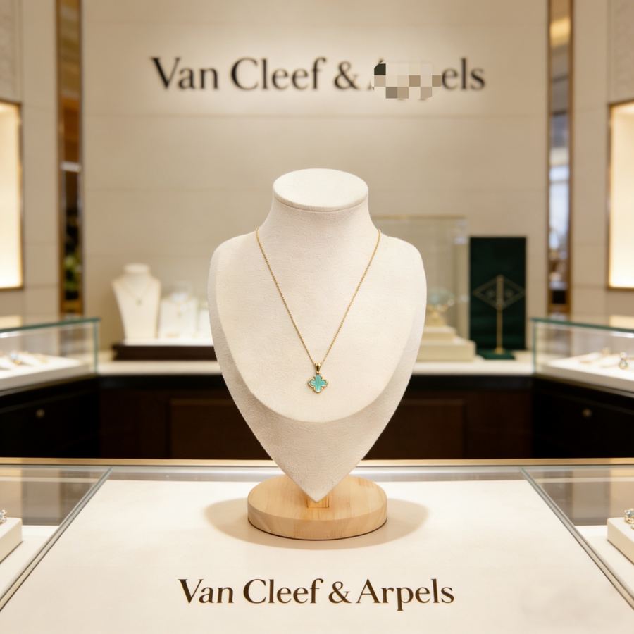 Van Cleef & Arpels Jewelry four-leaf clover necklace, V gold, diamond inlay, multi-layered metal — AAA Quality Replica