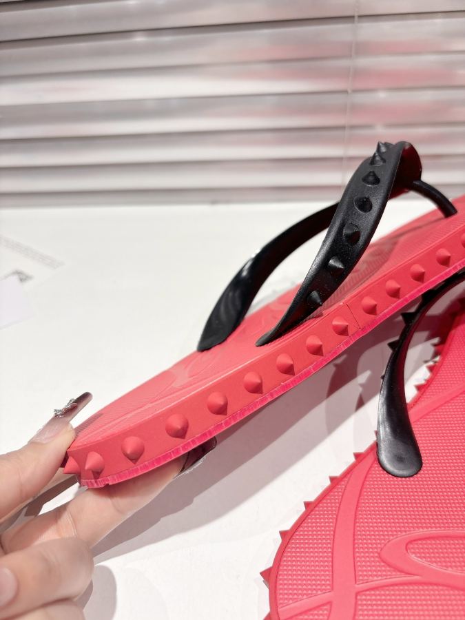 Maison margiela women's shoes ╔Red and black studded flip-flops╗ — Premium Replica — photo 9