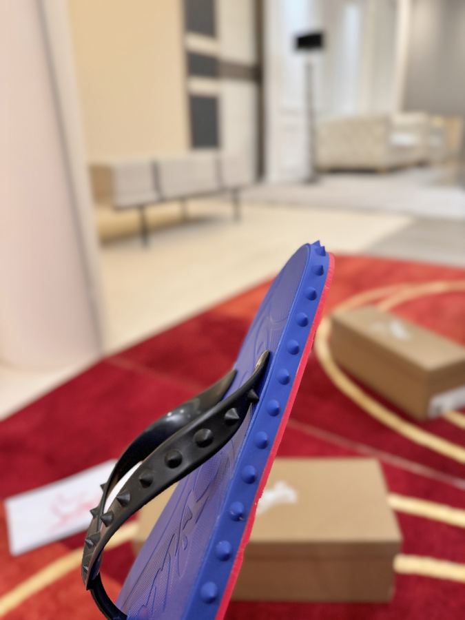 Maison margiela women's shoes ╔Blue studded flip-flops╗ — 1:1 Replica For Sale — photo 7