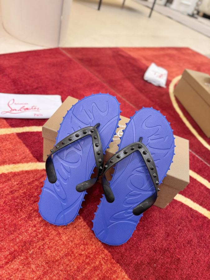 Maison margiela women's shoes ╔Blue studded flip-flops╗ — 1:1 Replica For Sale — photo 3