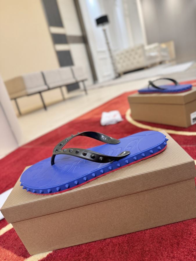 Maison margiela women's shoes ╔Blue studded flip-flops╗ — 1:1 Replica For Sale — photo 4
