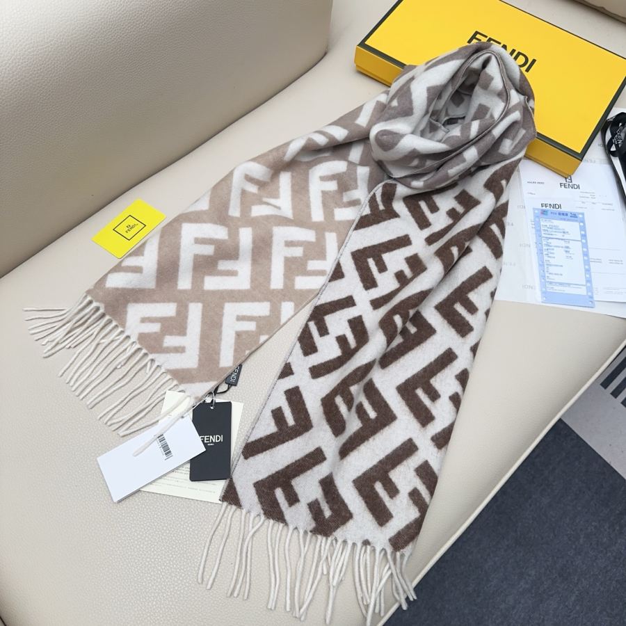 Fendi scarf Fendi FF Stefano Pilati Series FF 35 x180cm 8cmx2 100% — 1:1 Replica For Sale — photo 8