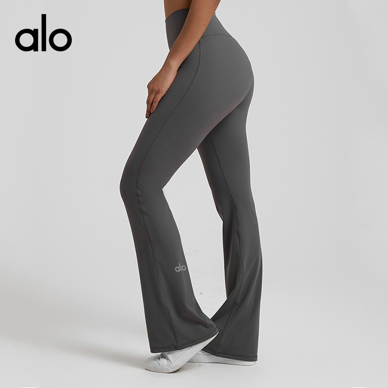 Alo Leggings aloyoga nude stretch sports bell bottoms tight slimming high waist peach hip pants — Premium Replica — photo 4