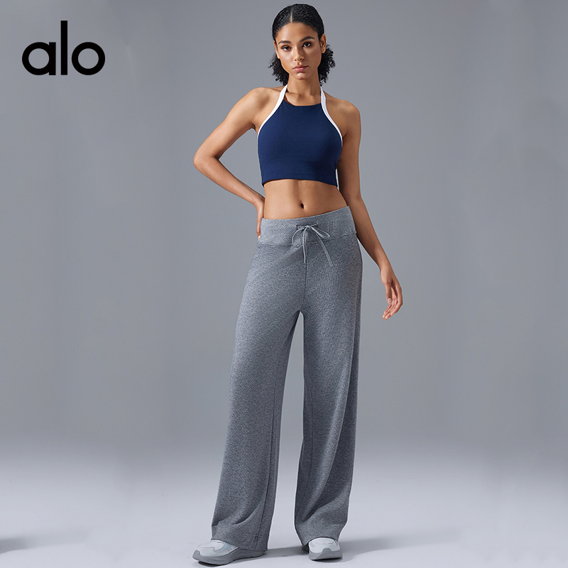 Alo Leggings aloyoga loose and versatile wide-leg pants for women, high-waisted drawstring sports — AAA Quality Replica — photo 5