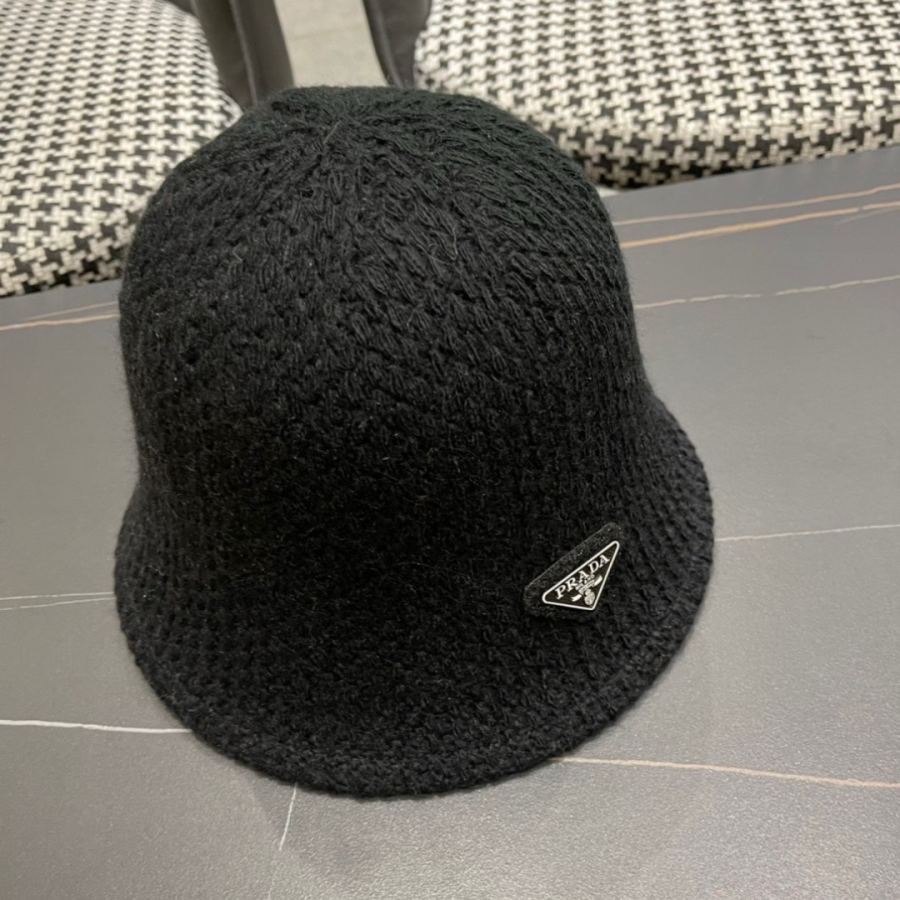 prada hat Prada fisherman hat women's autumn and winter wool versatile bucket hat Korean style — AAA Quality Replica — photo 3