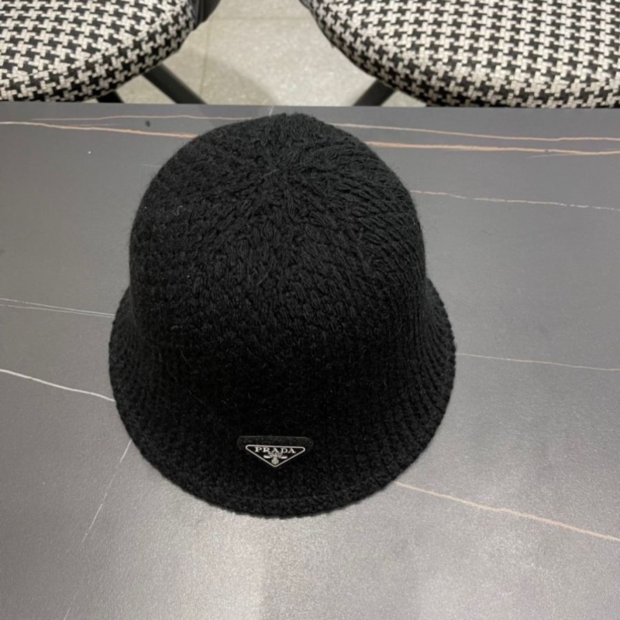 prada hat Prada fisherman hat women's autumn and winter wool versatile bucket hat Korean style — AAA Quality Replica — photo 4