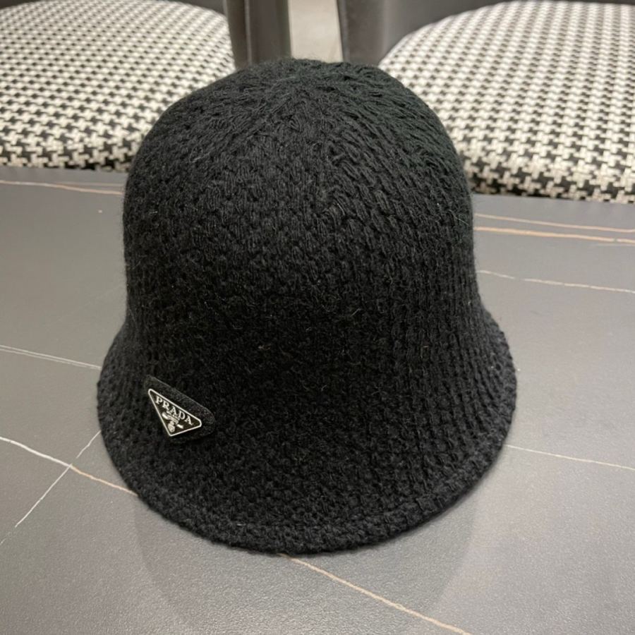 prada hat Prada fisherman hat women's autumn and winter wool versatile bucket hat Korean style — AAA Quality Replica — photo 2