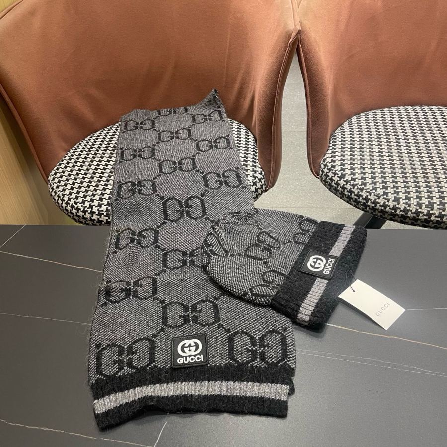 écharpe gucci Ensemble lapin + écharpe et bonnet en cachemire — photo 5