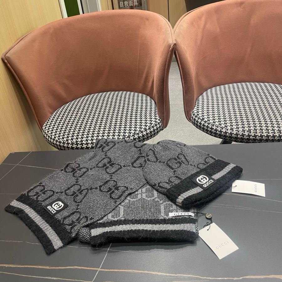 écharpe gucci Ensemble lapin + écharpe et bonnet en cachemire — photo 7