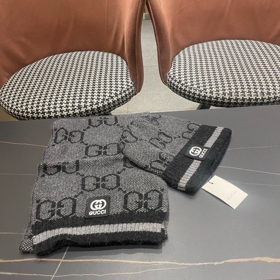 écharpe gucci Ensemble lapin + écharpe et bonnet en cachemire — photo 3