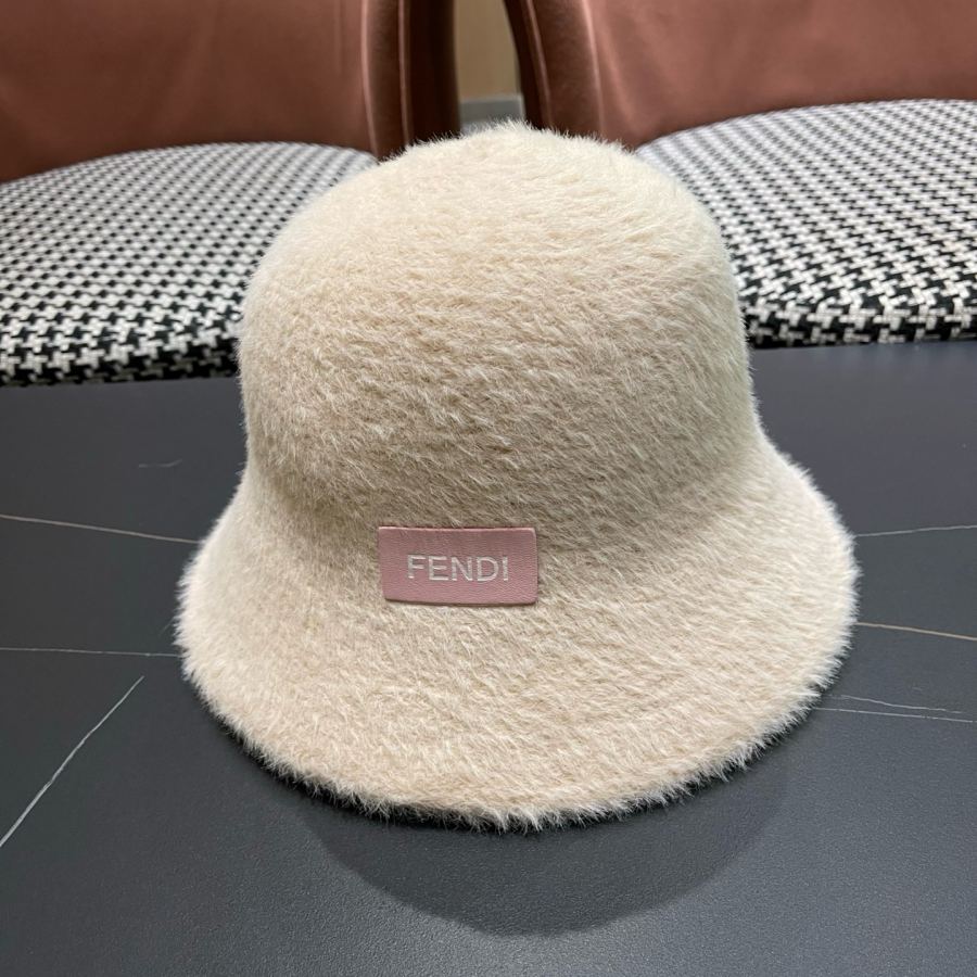 Fendi hat Japan purchasing plush warm bucket hat for women autumn winter casual versatile face-showing — 1:1 Replica For Sale — photo 4