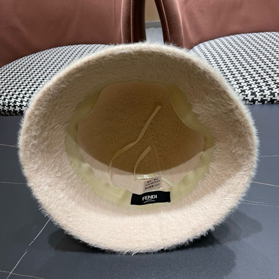 Fendi hat Japan purchasing plush warm bucket hat for women autumn winter casual versatile face-showing — 1:1 Replica For Sale — photo 10
