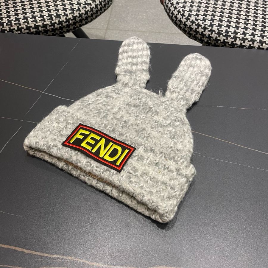 Fendi hat cute age-reducing bunny ears slim woolen hat for women autumn and winter warm Internet — 1:1 Replica — photo 3