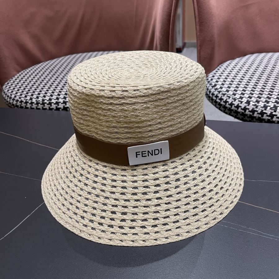 Fendi hat Fendi Straw Hat Seaside Resort Style Elegant Temperament Top Hat Showing Your Face — Premium Replica — photo 4