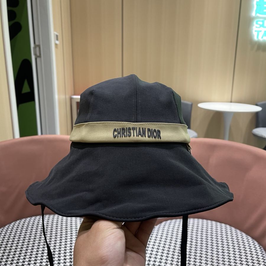 dior hat Dior Contrast Color Fisherman Hat Women's Face Covering Sun Hat Summer Beach UV Protection — AAA Quality Replica — photo 7