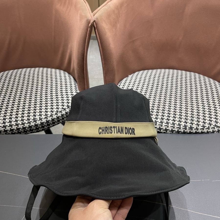 dior hat Dior Contrast Color Fisherman Hat Women's Face Covering Sun Hat Summer Beach UV Protection — AAA Quality Replica — photo 6