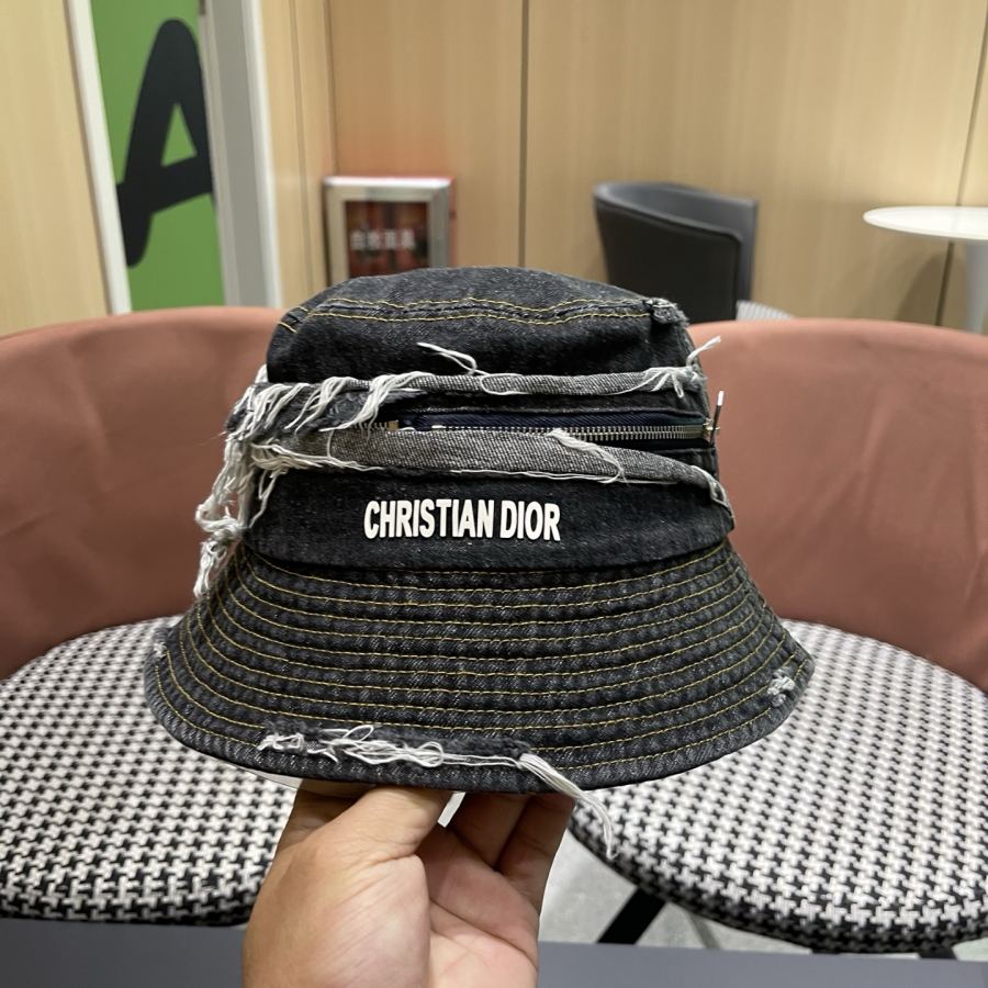 dior hat Dior washed distressed denim fisherman hat women's spring and summer Japanese style — AAA Quality Replica — photo 8