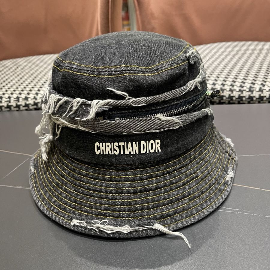 dior hat Dior washed distressed denim fisherman hat women's spring and summer Japanese style — AAA Quality Replica — photo 4