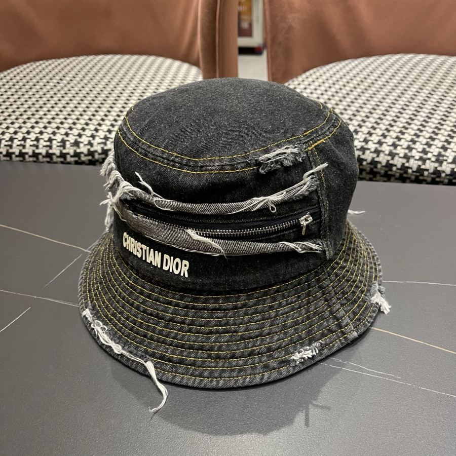 dior hat Dior washed distressed denim fisherman hat women's spring and summer Japanese style — AAA Quality Replica — photo 2