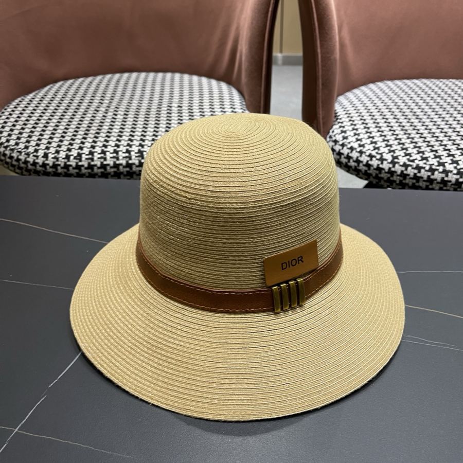 dior hat Dior Elegant Straw Visor Fisherman Hat Women's Summer Travel Fashion — 1:1 Replica — photo 3