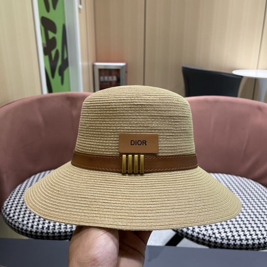 dior hat Dior Elegant Straw Visor Fisherman Hat Women's Summer Travel Fashion — 1:1 Replica — photo 7
