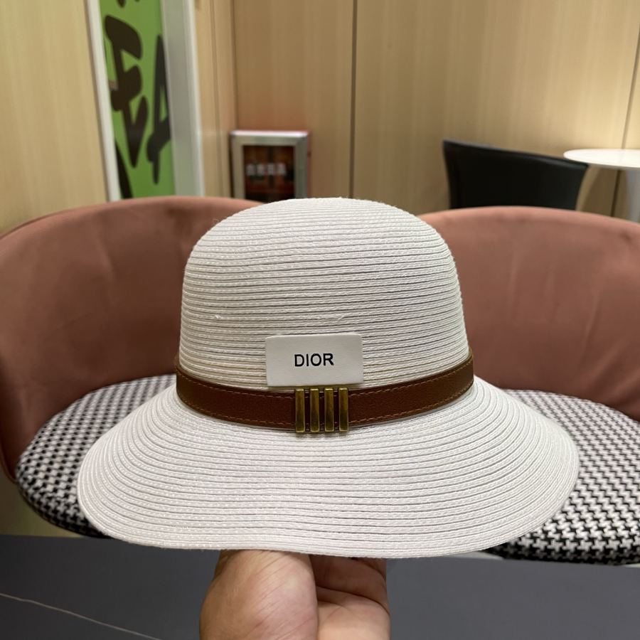 dior hat Dior Elegant Straw Visor Fisherman Hat Women's Summer Travel Fashion — Premium Replica — photo 8