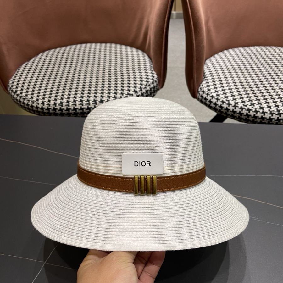 dior hat Dior Elegant Straw Visor Fisherman Hat Women's Summer Travel Fashion — Premium Replica — photo 7