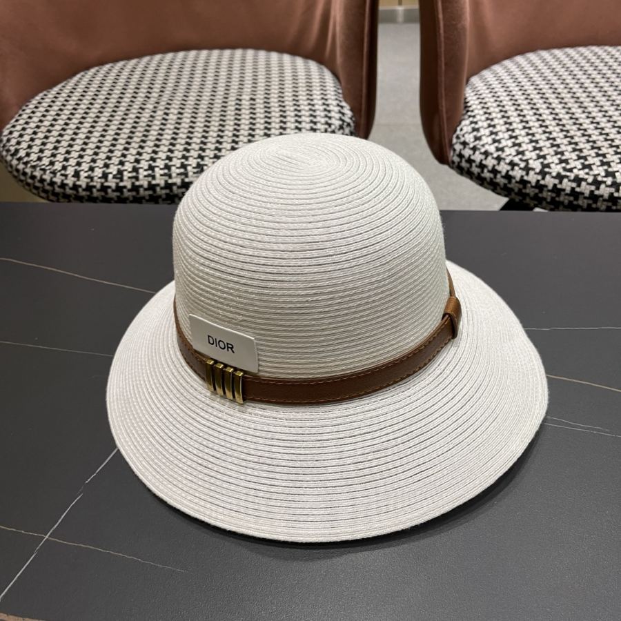 dior hat Dior Elegant Straw Visor Fisherman Hat Women's Summer Travel Fashion — Premium Replica — photo 2