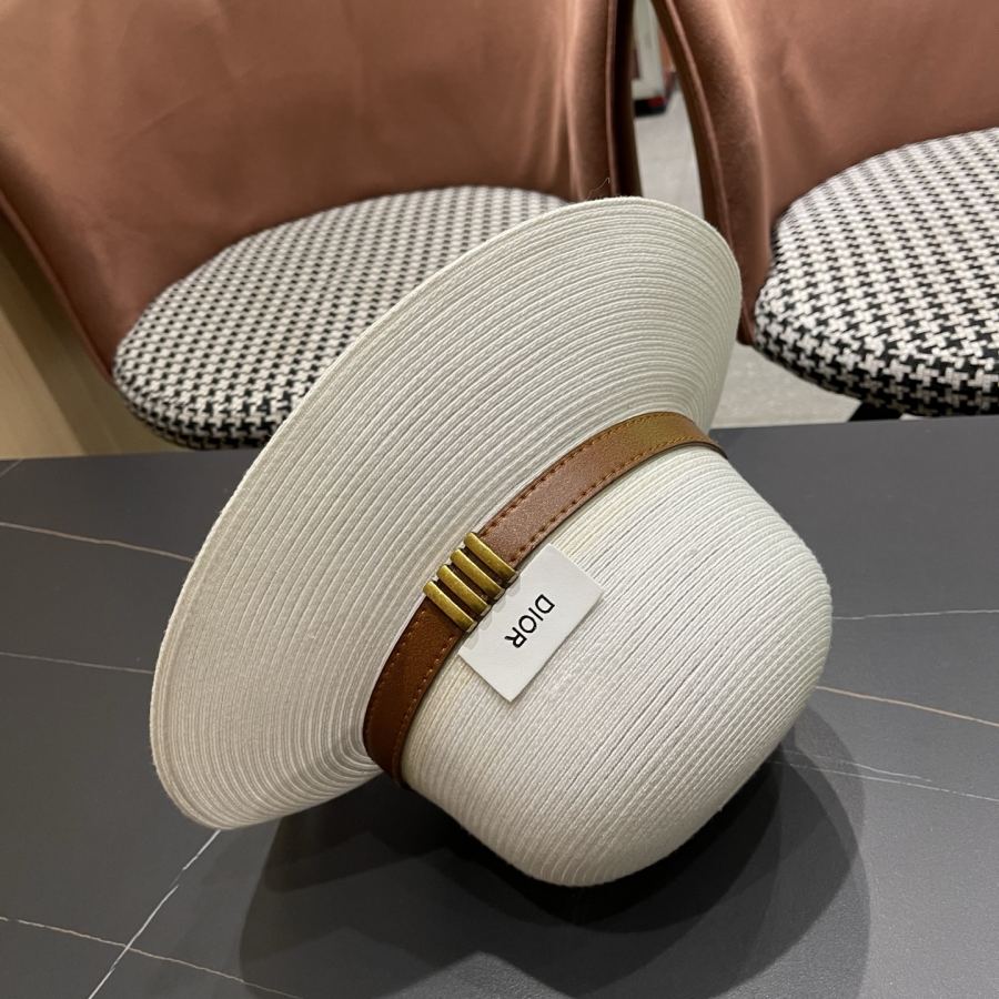 dior hat Dior Elegant Straw Visor Fisherman Hat Women's Summer Travel Fashion — Premium Replica — photo 10