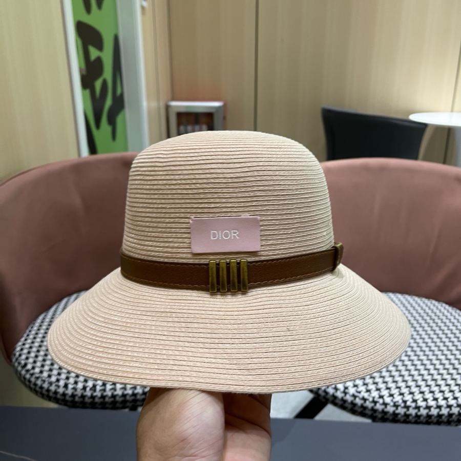 dior hat Dior Elegant Straw Visor Fisherman Hat Women's Summer Travel Fashion — 1:1 Replica — photo 8
