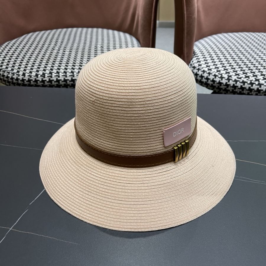 dior hat Dior Elegant Straw Visor Fisherman Hat Women's Summer Travel Fashion — 1:1 Replica — photo 3