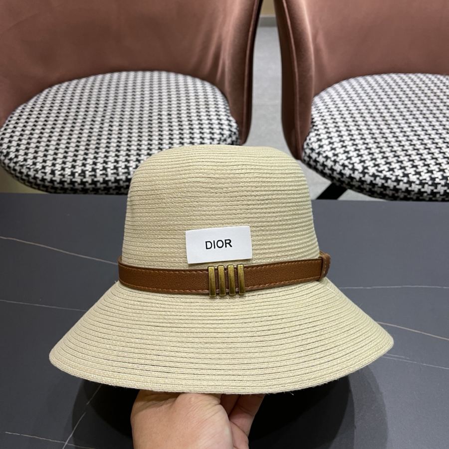 dior hat Dior Elegant Straw Visor Fisherman Hat Women's Summer Travel Fashion — Premium Replica — photo 6