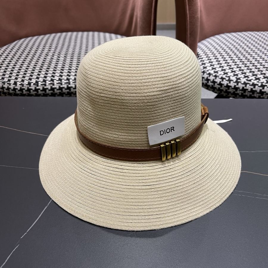 dior hat Dior Elegant Straw Visor Fisherman Hat Women's Summer Travel Fashion — Premium Replica — photo 3