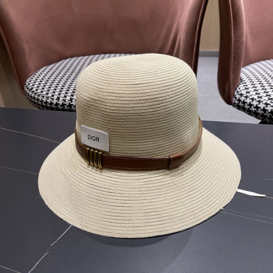 dior hat Dior Elegant Straw Visor Fisherman Hat Women's Summer Travel Fashion — Premium Replica — photo 2
