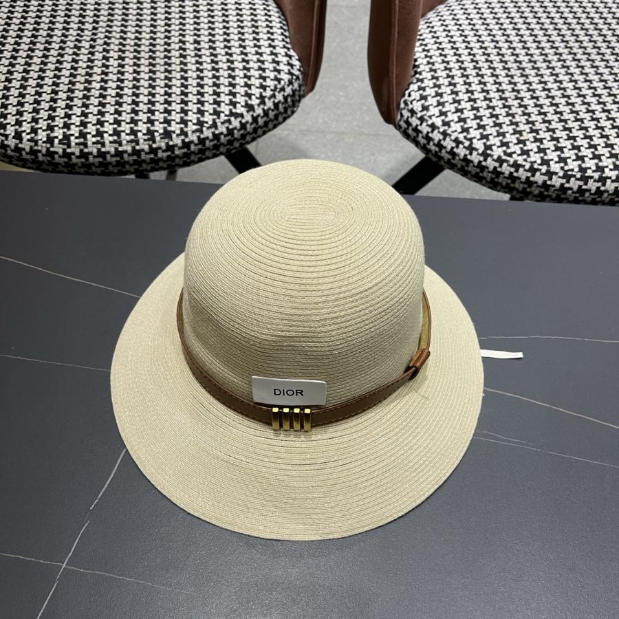 dior hat Dior Elegant Straw Visor Fisherman Hat Women's Summer Travel Fashion — Premium Replica — photo 4