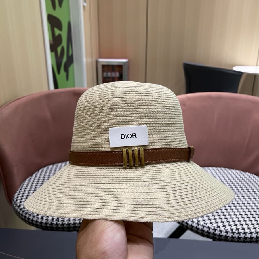 dior hat Dior Elegant Straw Visor Fisherman Hat Women's Summer Travel Fashion — Premium Replica — photo 7