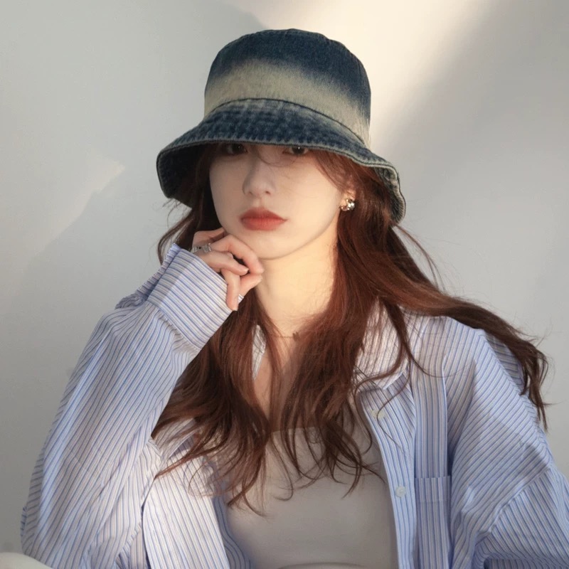 Celine hat Korean style gradient denim fisherman hat for women spring autumn fashion personality — AAA Quality Replica