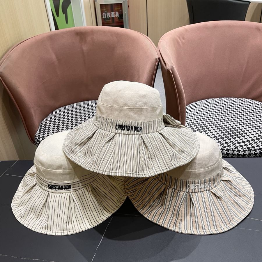 dior hat Dior fisherman hat women's high-end cross-tie bow hat women's Korean summer anti-UV large-brimmed — 1:1 Replica For Sale — photo 12