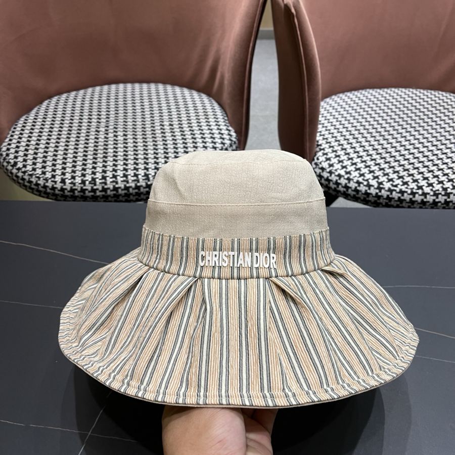 dior hat Dior fisherman hat women's high-end cross-tie bow hat women's Korean summer anti-UV large-brimmed — 1:1 Replica For Sale — photo 7