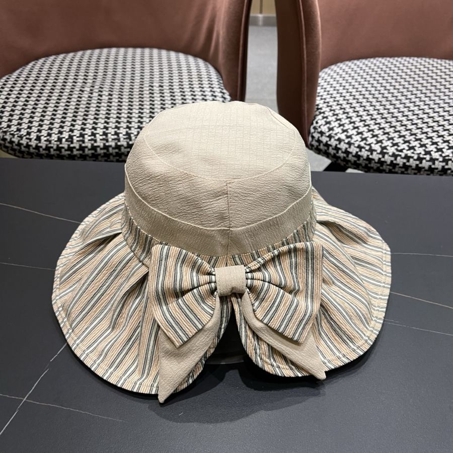 dior hat Dior fisherman hat women's high-end cross-tie bow hat women's Korean summer anti-UV large-brimmed — 1:1 Replica For Sale — photo 6