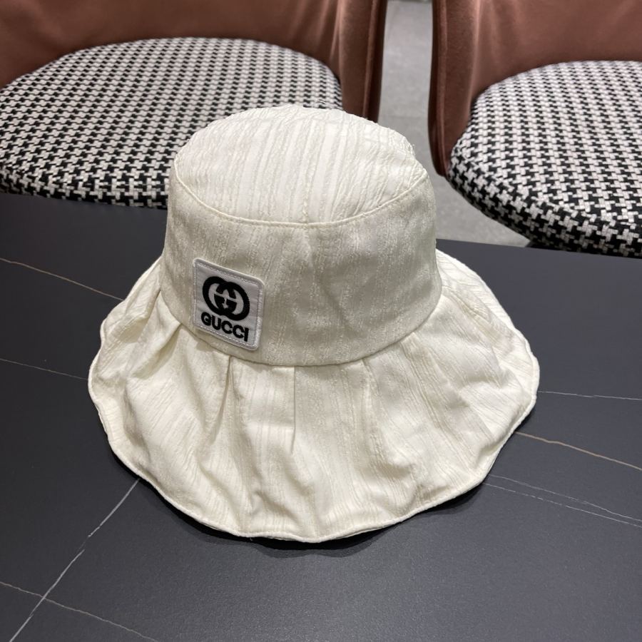 gucci hat Gucci British designer big brim fisherman hat women's solid color fashion sun protection — 1:1 Replica — photo 2