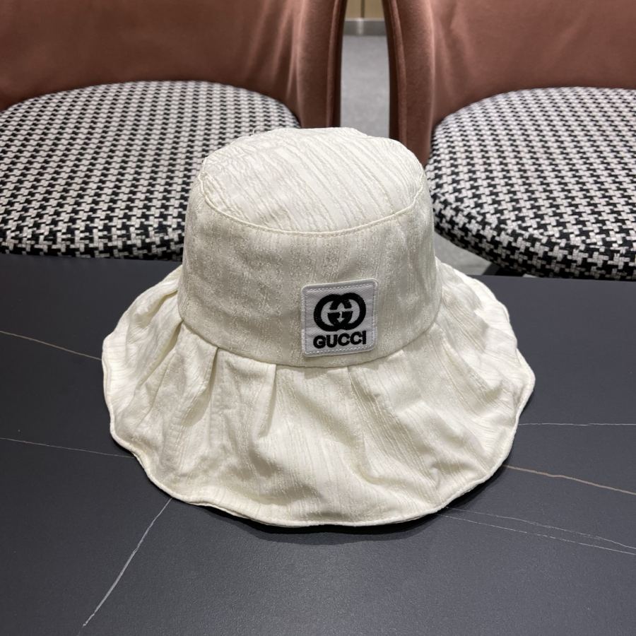 gucci hat Gucci British designer big brim fisherman hat women's solid color fashion sun protection — 1:1 Replica — photo 3