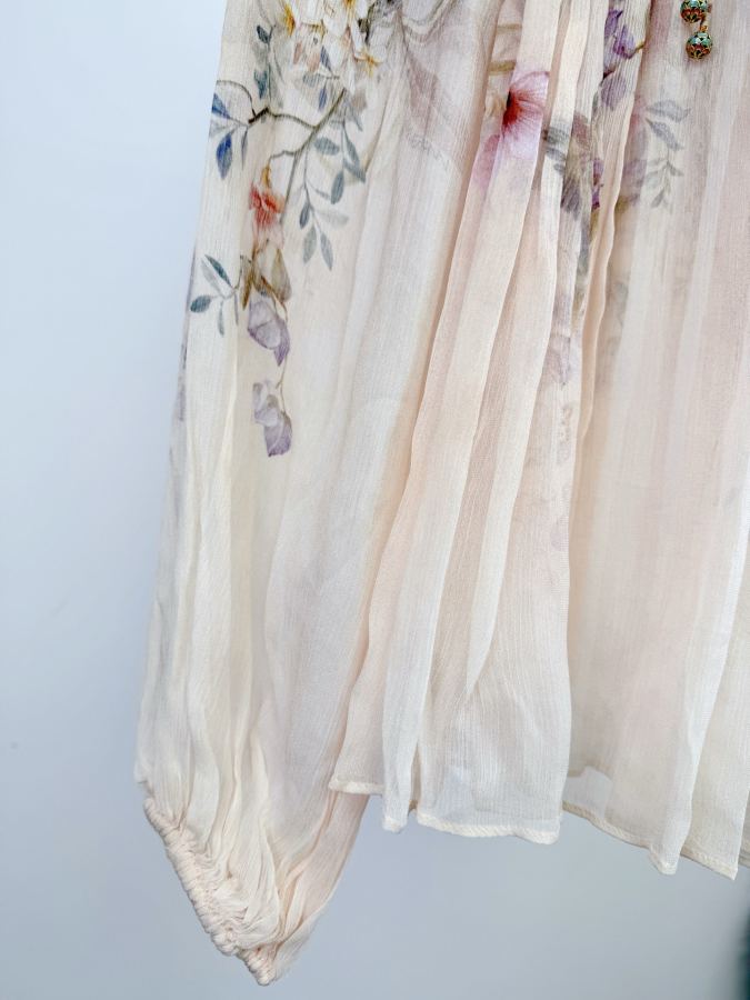 self-portrait Women The Rebellion Billow Blouse in Cream Aviary from Cruise 2026 Collection, Twisted — Premium Replica — photo 7